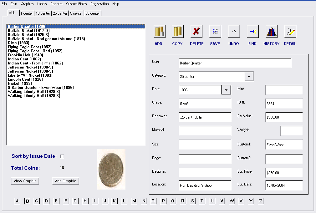 Catalog and organize your coin collection with this free application.