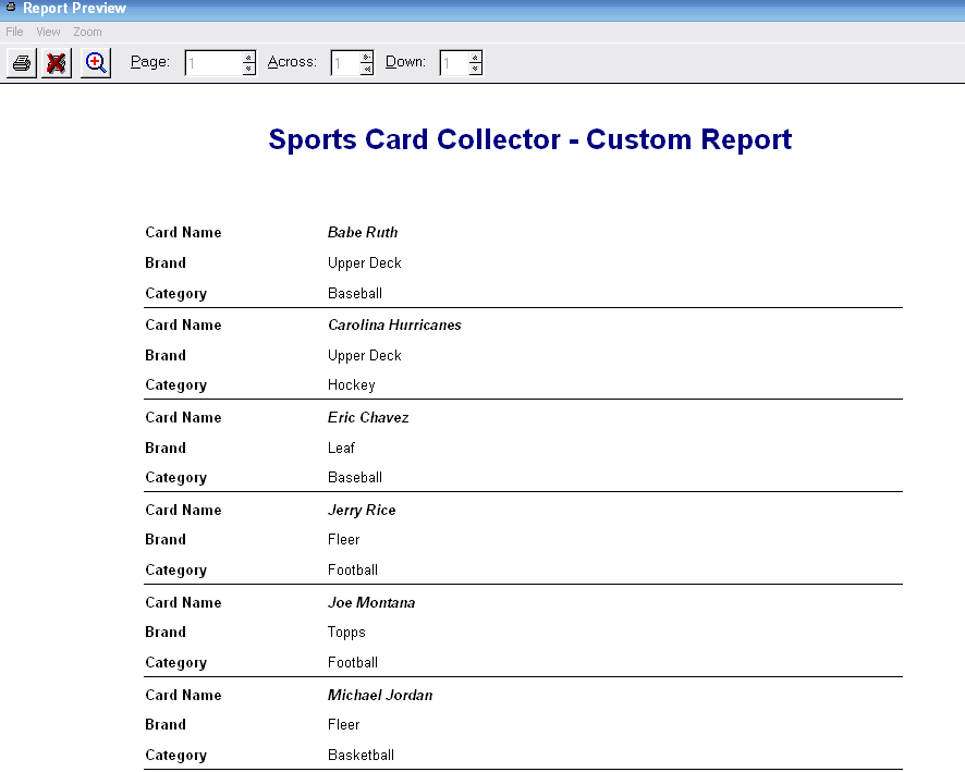 Card Organizer Report