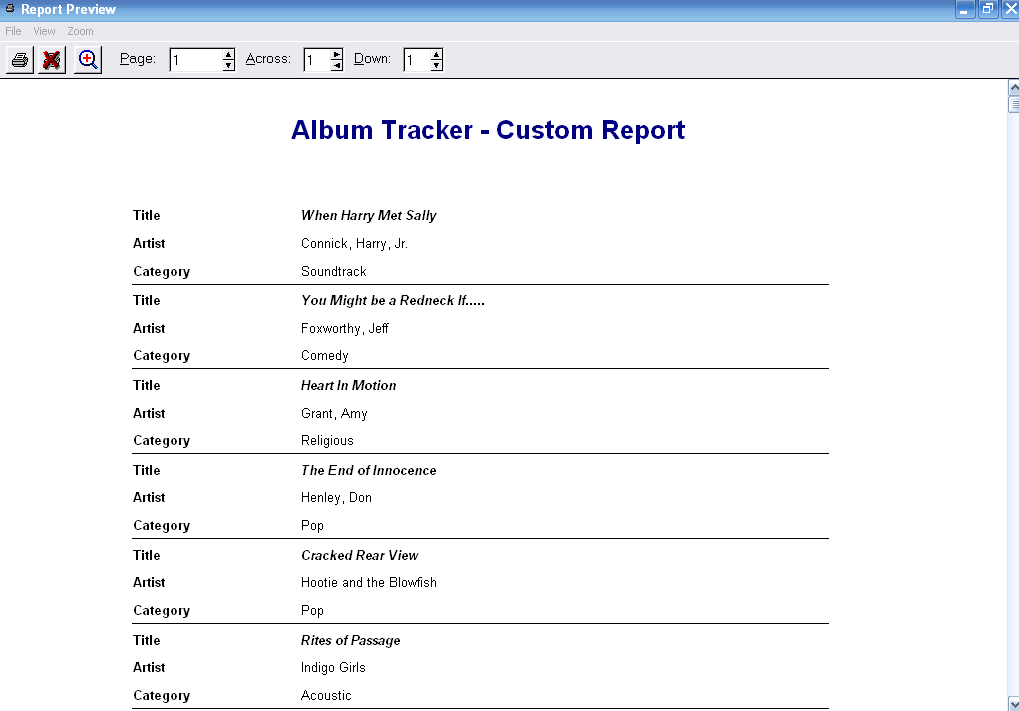 CD Organizer Report