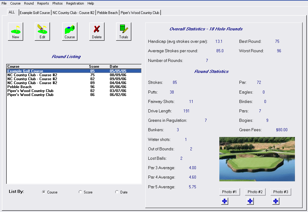 Golf Tracker Screen Shot